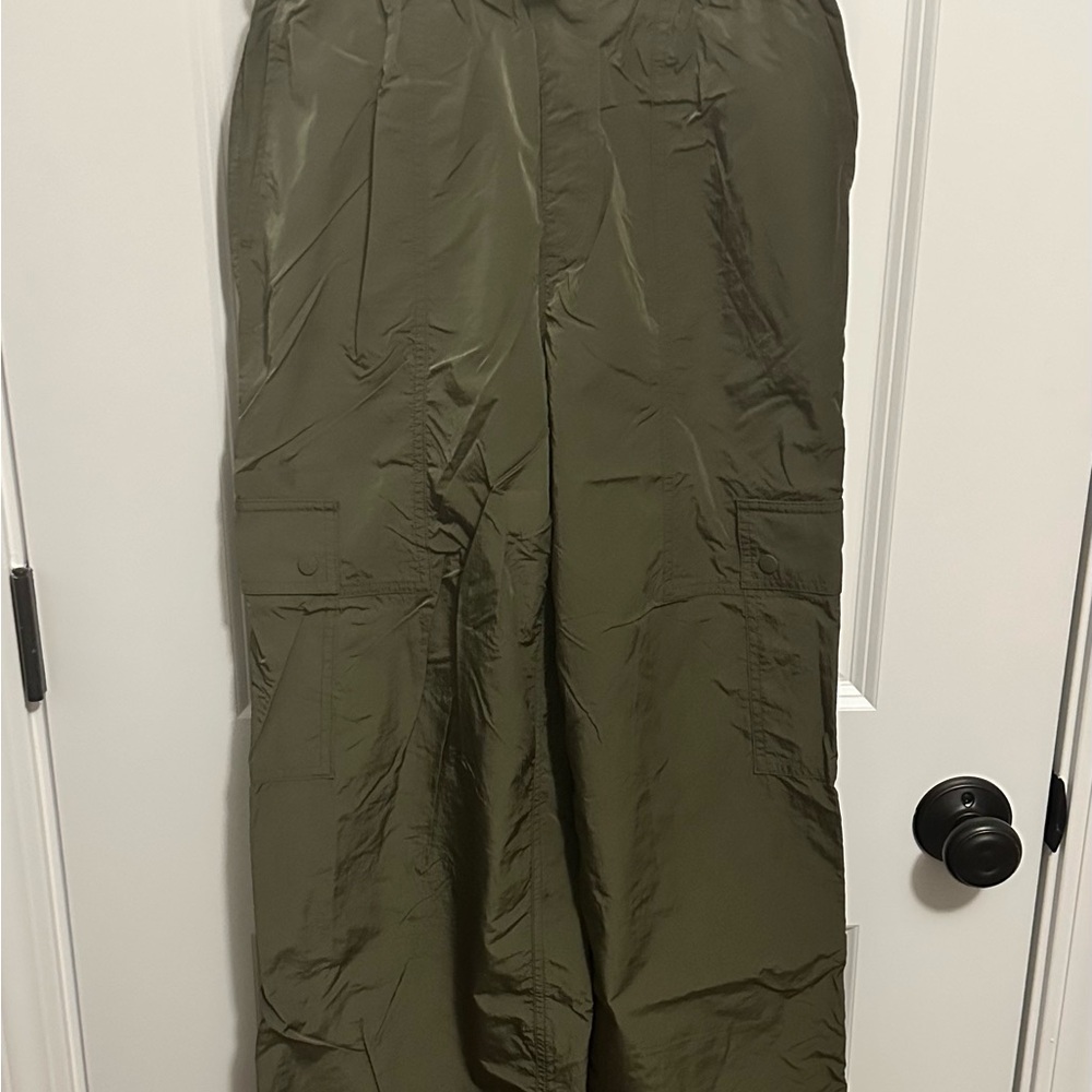 PINK Victoria's Secret Olive Green parachute Cargo Pants.